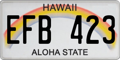 HI license plate EFB423