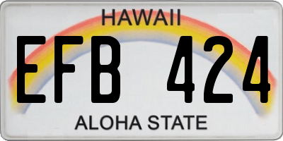 HI license plate EFB424