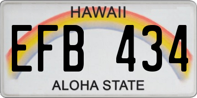 HI license plate EFB434