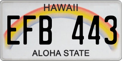 HI license plate EFB443