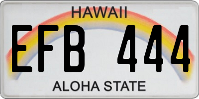 HI license plate EFB444