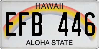 HI license plate EFB446