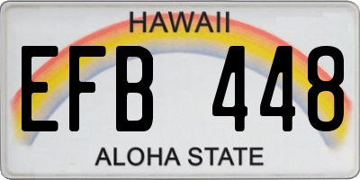 HI license plate EFB448