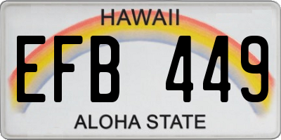 HI license plate EFB449