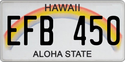 HI license plate EFB450