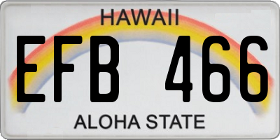 HI license plate EFB466
