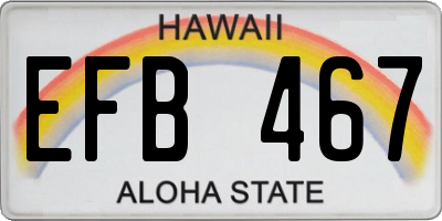 HI license plate EFB467