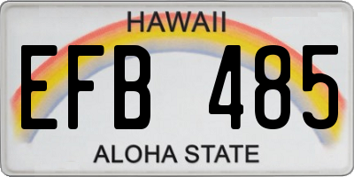 HI license plate EFB485