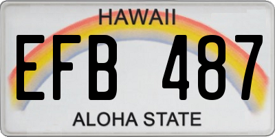 HI license plate EFB487