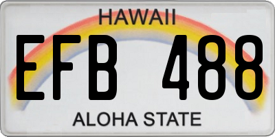HI license plate EFB488