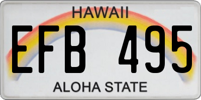 HI license plate EFB495