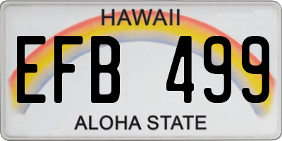 HI license plate EFB499