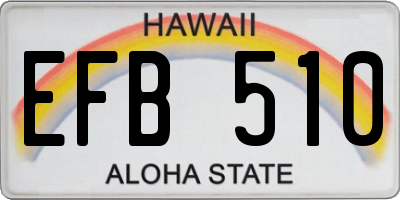 HI license plate EFB510