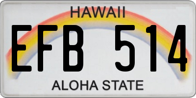HI license plate EFB514