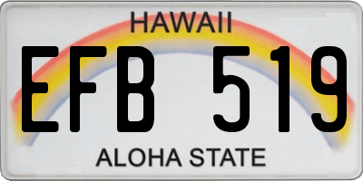 HI license plate EFB519