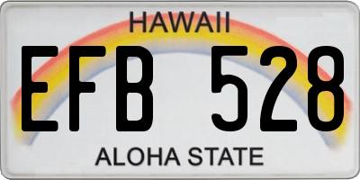 HI license plate EFB528