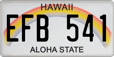 HI license plate EFB541