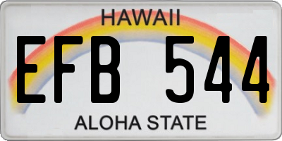 HI license plate EFB544
