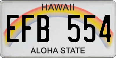 HI license plate EFB554