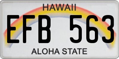 HI license plate EFB563