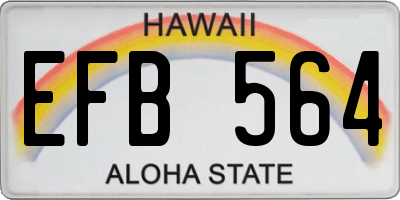 HI license plate EFB564