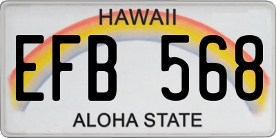HI license plate EFB568