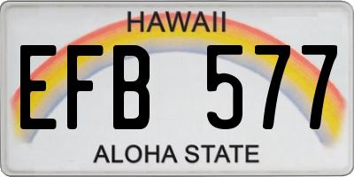 HI license plate EFB577
