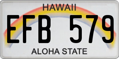 HI license plate EFB579