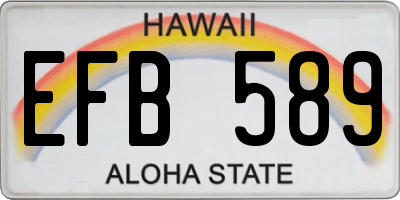 HI license plate EFB589