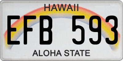 HI license plate EFB593