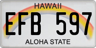 HI license plate EFB597