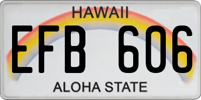 HI license plate EFB606