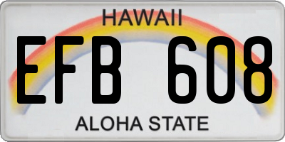 HI license plate EFB608