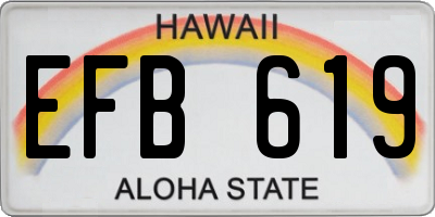 HI license plate EFB619