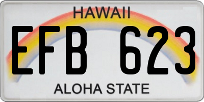 HI license plate EFB623