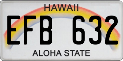 HI license plate EFB632
