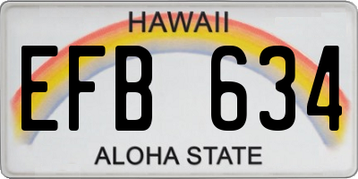 HI license plate EFB634
