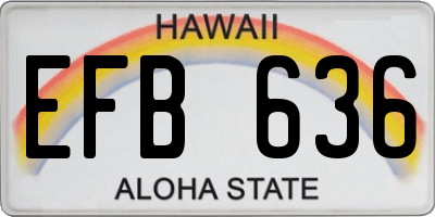 HI license plate EFB636