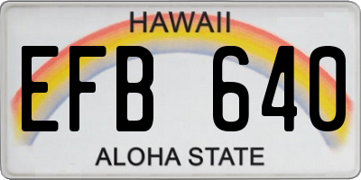 HI license plate EFB640