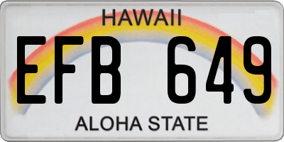 HI license plate EFB649