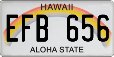 HI license plate EFB656