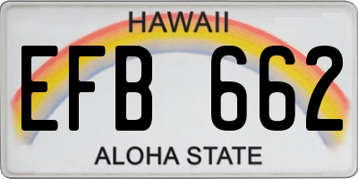 HI license plate EFB662