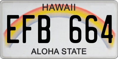 HI license plate EFB664