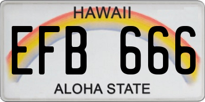 HI license plate EFB666