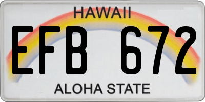 HI license plate EFB672