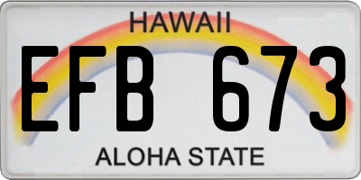 HI license plate EFB673