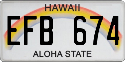 HI license plate EFB674