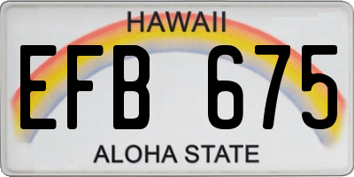 HI license plate EFB675