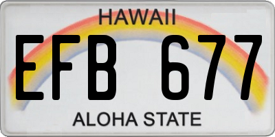 HI license plate EFB677