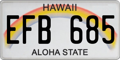 HI license plate EFB685